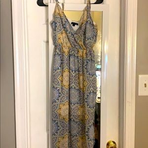 Long Medallion Print Occasion Dress